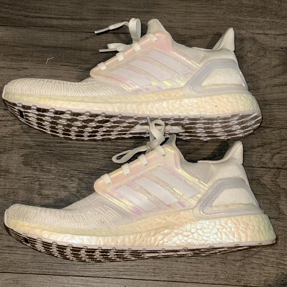 Adidas ultra boost 20 iridescent white size men’s 8.5